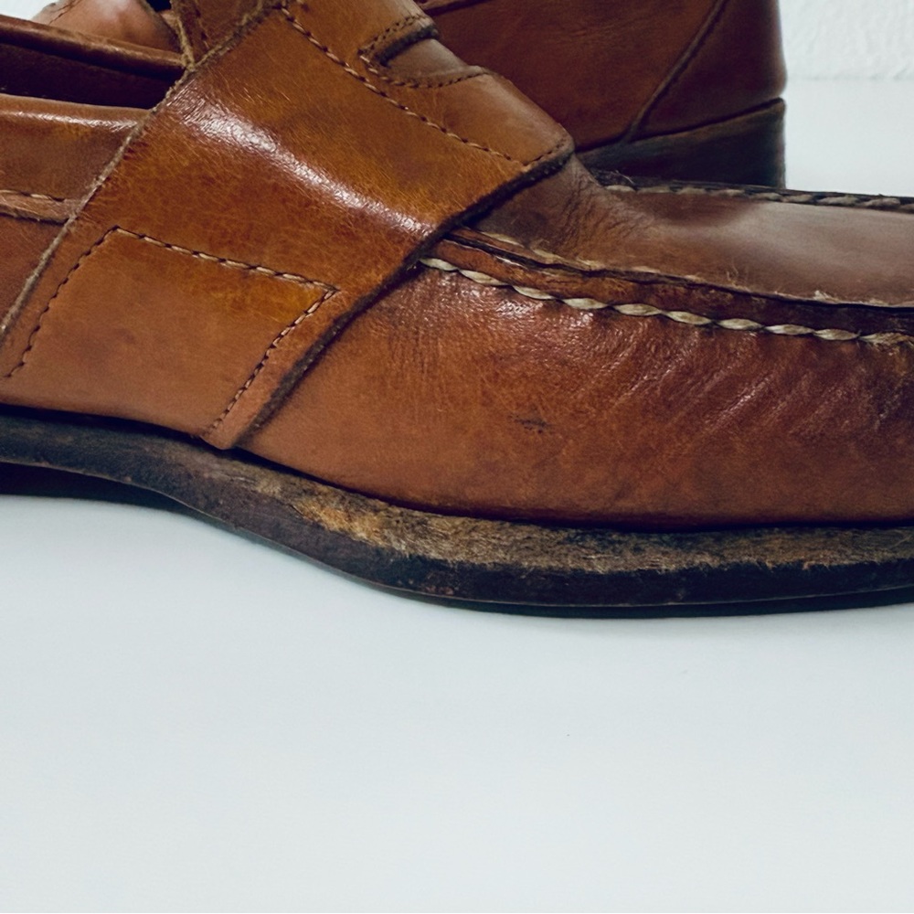 VINTAGE Cole Haan Made in USA Leather Penny Loafers Chestnut Brown-Men’s Size 8C - Picture 13 of 14